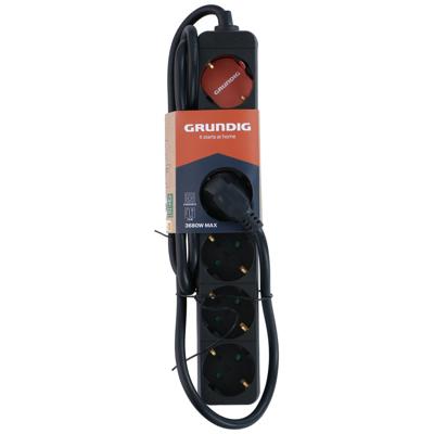 Grundig Stekkerdoos zwart 6-voudig 1,5M