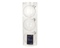 Decoris kerstballen glas 3st transparant 10cm