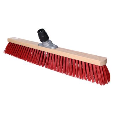 Bezemkop buiten - rood - hout/nylon - 60 cm