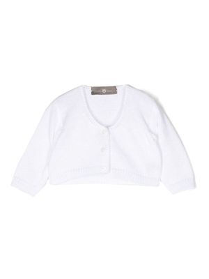 Little Bear cardigan en coton à col v - Blanc