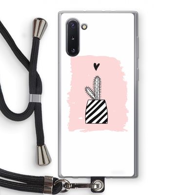 Zwart-wit cactus: Samsung Galaxy Note 10 Transparant Hoesje met koord