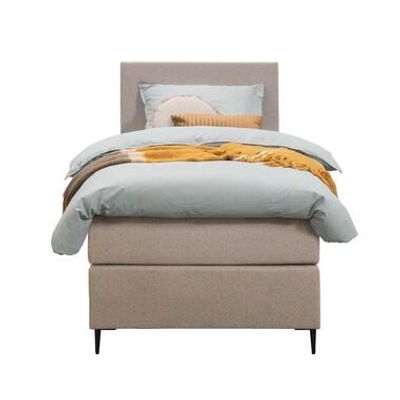 Boxspring Liv egaal - beige - 90x200 cm - slanke poot - Leen Bakker