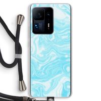 Waterverf blauw: Xiaomi Mi Mix 4 Transparant Hoesje met koord