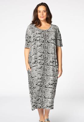 Yoek Midi jurk | Wit | Maat 54/56