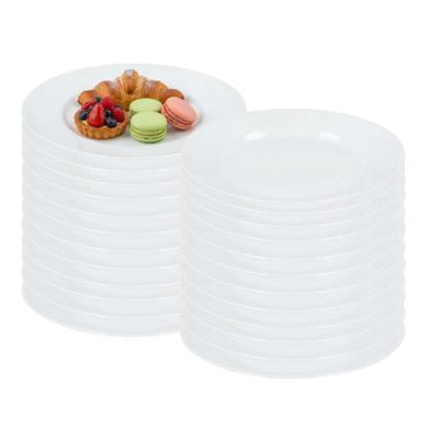 Luminarc Gebaksbordjes - 24x stuks - wit - glas - 18 cm - Kleine glazen dessert bordjes
