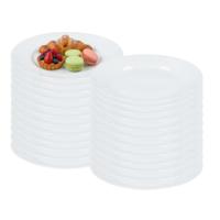 Luminarc Gebaksbordjes - 24x stuks - wit - glas - 18 cm - Kleine glazen dessert bordjes