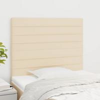 Hoofdborden 2 st 100x5x78/88 cm stof crèmekleurig