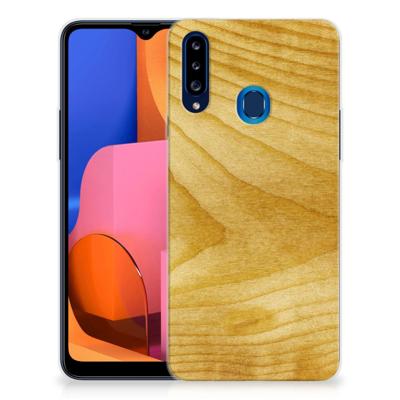 Samsung Galaxy A20s | Bumper Hoesje | Licht Hout