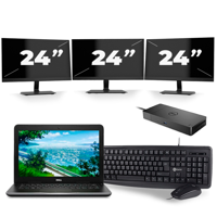 Dell Latitude 3380 - Intel Core i3-6e Generatie - 13 inch - 8GB RAM - 256GB SSD - Windows 11 + 3x 24 inch Monitor