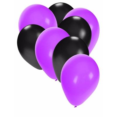 Shoppartners party ballonnen - zwart en paars - 30x stuks - feestartikelen - versiering Shoppartners party ballonnen - zwart en paars - 30x stuks - feestartikelen - versiering