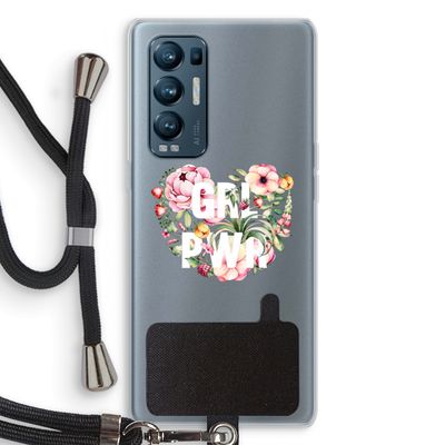 GRL PWR Flower: Oppo Find X3 Neo Transparant Hoesje met koord