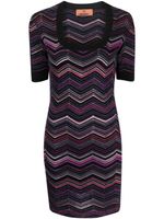 Missoni zigzag-woven short-sleeve minidress - Noir