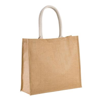 Jute boodschappen strandtas - beige - 42 x 36 cm - Strandartikelen beach bags/shoppers