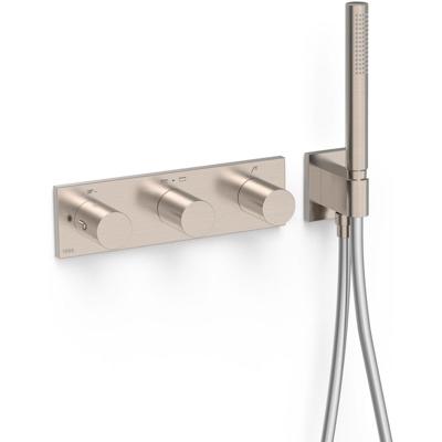 Douchekraan Tres B-System | Inbouw | Thermostaatkraan | Excl.Inbouwdeel | 3-weg | Rechthoek | RVS look