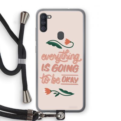 Optimistic flower girl: Samsung Galaxy A11 Transparant Hoesje met koord