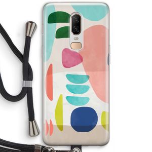 Bold Rounded Shapes: OnePlus 6 Transparant Hoesje met koord