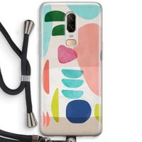 Bold Rounded Shapes: OnePlus 6 Transparant Hoesje met koord
