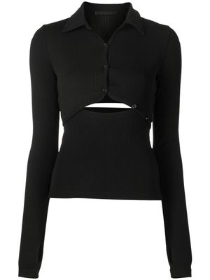 Helmut Lang haut à découpes - Noir