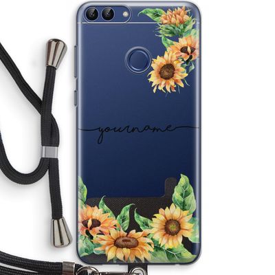 Zonnebloemen: Huawei P Smart (2018) Transparant Hoesje met koord