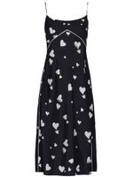 Marni robe-nuisette Bunch of Hearts en soie - Noir