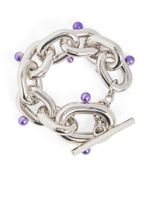 Rabanne bracelet XL serti de perles - Argent