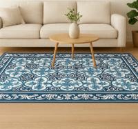 Portugees patroon blauw vinyl tapijt woonkamer