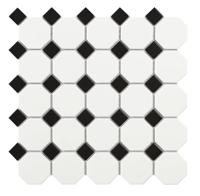 Mozaïek tegels Octogon Wit Mat 29,5x29,5 - Octagon Wand en vloer Geglazuurde porseleinen steengoed
