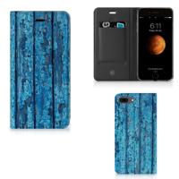 Apple iPhone 7 Plus | 8 Plus Book | Wallet Case | Wood Blue
