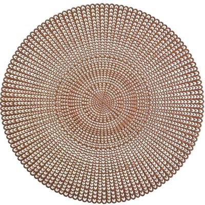 Zeller Placemats - rond - koperkleurig - met gaatjes - 41 cm - onderleggers