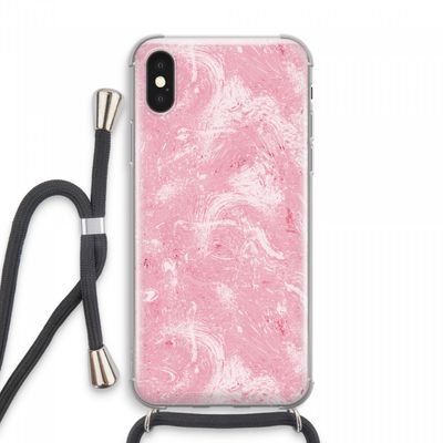 Abstract Painting Pink: iPhone XS Max Transparant Hoesje met koord