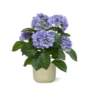 Hortensia kunstplant 40cm blauw in pot