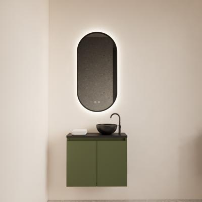 BWS Fonteinmeubel Meadow 60x50 cm Olijf Groen Incl. Topplaat Mat Zwart - Fonteinmeubel Meadow 60x50 cm Olijf Groen Incl. Topplaat Mat Zwart
