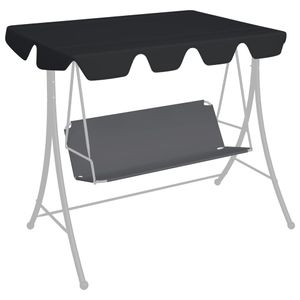 VidaXL Vervangingsluifel voor schommelbank 150/130x105/70 cm zwart