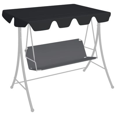 VidaXL Vervangingsluifel voor schommelbank 150/130x105/70 cm zwart