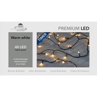 kerstverlichting - 2x stuks - warm wit - met dimmer - 400 cm - voor buiten en binnen - Boomverlichti