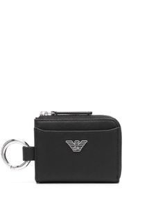 Emporio Armani portefeuille zippé à plaque logo - Noir