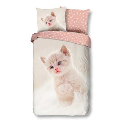 Dekbedovertrek Katoen Catty Dieren 140x200 Cm Verkoelend Good Morning - Dekbed-Discounter.nl