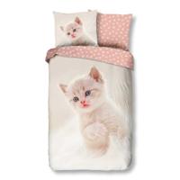 Dekbedovertrek Katoen Catty Dieren 140x200 Cm Verkoelend Good Morning - Dekbed-Discounter.nl