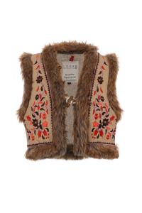 LOOXS Little Meisjes gilet fur embroidery - Oranje