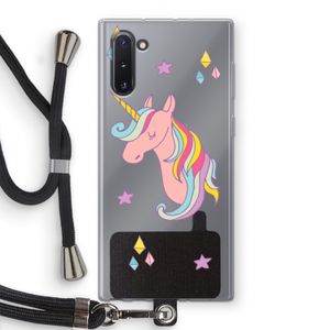Roze eenhoorn: Samsung Galaxy Note 10 Transparant Hoesje met koord