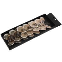 Kerst vlinders op clip - 6x st - bruin tinten - 8 cm - kunststof - kerstboomversiering Kerst vlinders op clip - 6x st - bruin tinten - 8 cm - kunststof - kerstboomversiering