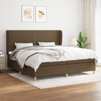 Boxspring met matras stof donkerbruin 200x200 cm
