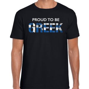 Griekenland Proud to be Greek landen t-shirt zwart heren