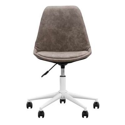 Bureaustoel Senja - stof - taupe - wit metaal