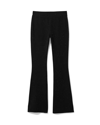 051 Damesbroek Flared Glitter Zwart (zwart)