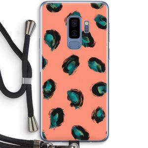 Pink Cheetah: Samsung Galaxy S9 Plus Transparant Hoesje met koord
