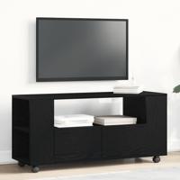 Tv-meubel wielen 102x34,5x43 cm spaanplaat zwart eikenkleurig