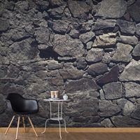 Zelfklevend fotobehang - Grove grijze muur, 490x280cm, premium print