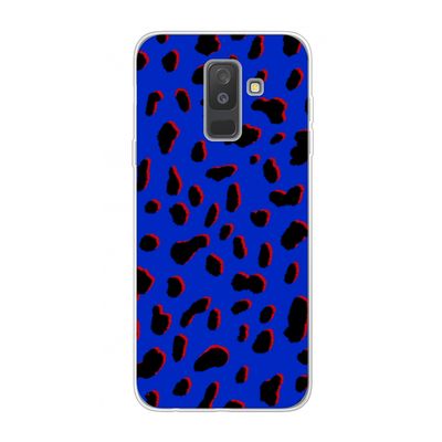 Blue Leopard: Samsung Galaxy A6 Plus (2018) Transparant Hoesje