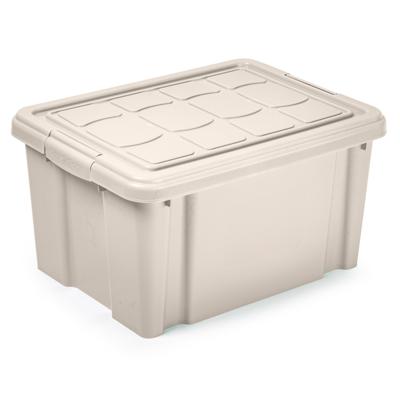 Multi Storage Opslagbox met deksel - beige - 16 liter - 40 x 30 x 21 cm - kunststof